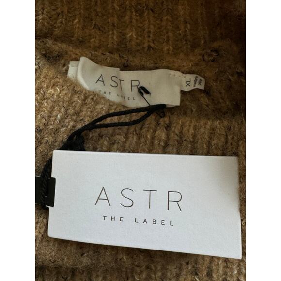 New ~ ASTR the LABEL ~ Women's Tan Cold Shoulder Sleeve Pullover Sweater Size XL - Picture 7 of 8